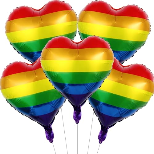 Regenbogen Luftballons Herz, 5 Stück Regenbogen Lgbtq Deko Helium Ballons Herz Regenbogen Luftballons, Lesbian Deko Herz Luftballons, Herz Folienballon für Geburtstag Hochzeit Gay Party Deko Regenbogen Luftballons Herz, 5 Stück Regenbogen Lgbtq Deko Helium Ballons Herz Regenbogen Luftballons, Lesbian Deko Herz Luftballons, Herz Folienballon für Geburtstag Hochzeit Gay Party Deko von Ouceanwin