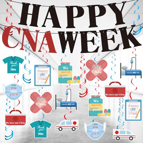 Oudain 50 Stück Happy Cna Week Dekorationen Cna Appreciation Week Hanging Swirls Bulk Certified Nursing Assistant Party Supplies with 16 Swirls 16 Double Swirls for Cna Nursing Uniform Appreciation Oudain 50 Stück Happy Cna Week Dekorationen Cna Appreciation Week Hanging Swirls Bulk Certified Nursing Assistant Party Supplies with 16 Swirls 16 Double Swirls for Cna Nursing Uniform Appreciation von Oudain