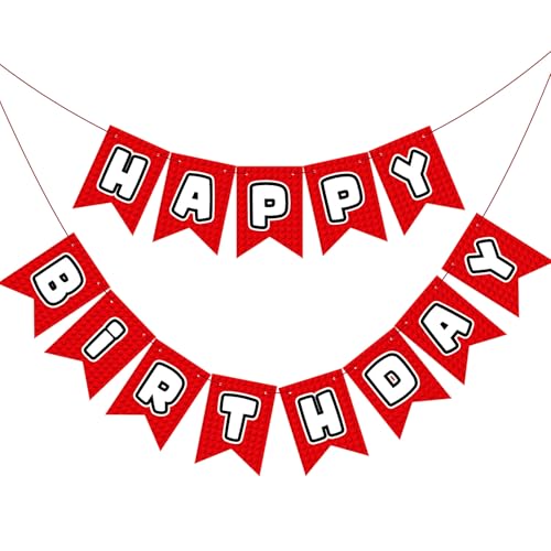 Oudain Baustein Happy Birthday Banner rote Bausteine Happy Birthday Dekorationen Ziegel Motto Party Gefälligkeiten für Erwachsene Oudain Baustein Happy Birthday Banner rote Bausteine Happy Birthday Dekorationen Ziegel Motto Party Gefälligkeiten für Erwachsene von Oudain