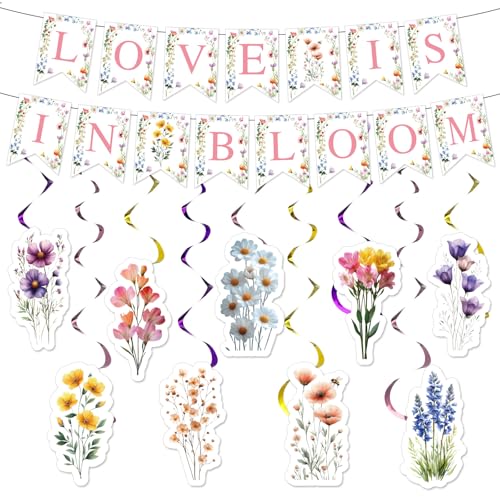 Oudain Love is in Bloom Banner Floral Bridal Shower Decoration Pre Strung No DIY Decorations Banner Flower Theme Bridal Shower Bunting Garland for Women Bachelorette Wedding Engagement Party Oudain Love is in Bloom Banner Floral Bridal Shower Decoration Pre Strung No DIY Decorations Banner Flower Theme Bridal Shower Bunting Garland for Women Bachelorette Wedding Engagement Party von Oudain