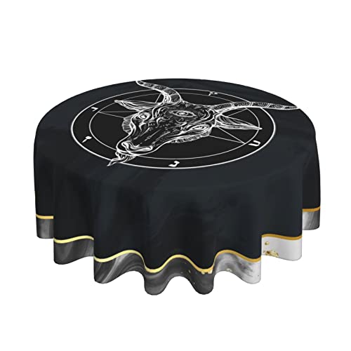 Baphomet satanische Ziegenkopf Bedruckte runde Tischdecke 60 Zoll wasserdichte Tischdecke dekorativ für Küche, Party und Wohnzimmer Baphomet satanische Ziegenkopf Bedruckte runde Tischdecke 60 Zoll wasserdichte Tischdecke dekorativ für Küche, Party und Wohnzimmer von Oudrspo