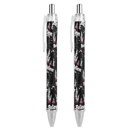 Oudrspo Bigfoot Believe Christmas Kugelschreiber, Druckkugelschreiber, 0,5 mm, glattes Schreiben, schwarze Tinte, Kugelschreiber, Notizzubehör fürs Büro, 2 Stück Oudrspo Bigfoot Believe Christmas Kugelschreiber, Druckkugelschreiber, 0,5 mm, glattes Schreiben, schwarze Tinte, Kugelschreiber, Notizzubehör fürs Büro, 2 Stück von Oudrspo