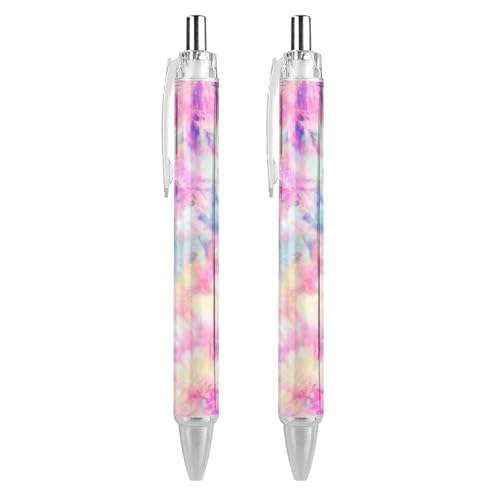 Oudrspo Bunte Batik-Stifte, Schwarz, Kugelschreiber, glattes Schreiben, Gelschreiber, einziehbar, 0,5 feine Spitze, für Schule, Büro, buntes Batikmuster, 4 Stück von Oudrspo