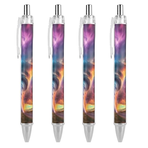 Oudrspo Bunter Tornado-Kugelschreiber, Druckkugelschreiber, 0,5 mm, glattes Schreiben, schwarze Tinte, Kugelschreiber, Notizenzubehör fürs Büro, 4 Stück von Oudrspo