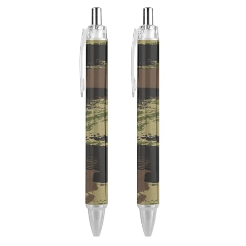 Oudrspo Camouflage-Stifte, Schwarz, Kugelschreiber, glattes Schreiben, Gelschreiber, einziehbar, 0,5 feine Spitze, für Schule, Büro, Camouflage-Muster, 4 Stück von Oudrspo