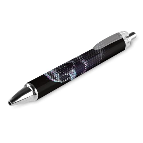 Oudrspo Cooler Totenkopf-Kugelschreiber, glattes Schreiben, Gelschreiber, einziehbar, 0,5 feine Spitze, für Schule, Büro, cooles Totenkopf-Muster, 2 Stück von Oudrspo