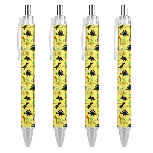 Oudrspo Dinosaurier-Camouflage-Stifte, Schwarz, Kugelschreiber, glattes Schreiben, Gelstifte, einziehbar, 0,5 feine Spitze, für Schule, Büro, Dinosaurier-Camouflage-Muster, 2 Stück von Oudrspo
