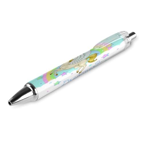 Oudrspo Einhorn-Regenbogen-Kugelschreiber, glattes Schreiben, Gelschreiber, einziehbar, 0,5 feine Spitze, für Schule, Büro, Einhorn-Regenbogen-Muster, 4 Stück von Oudrspo