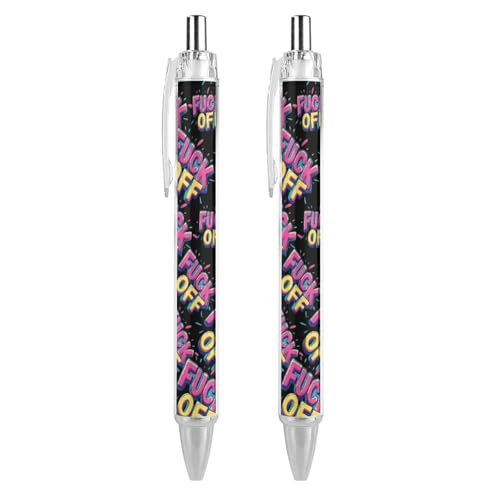 Oudrspo Fuck Off Kugelschreiber, Druckkugelschreiber, 0,5 mm, glattes Schreiben, schwarze Tinte, Kugelschreiber, Notizenzubehör fürs Büro, 2 Stück Oudrspo Fuck Off Kugelschreiber, Druckkugelschreiber, 0,5 mm, glattes Schreiben, schwarze Tinte, Kugelschreiber, Notizenzubehör fürs Büro, 2 Stück von Oudrspo