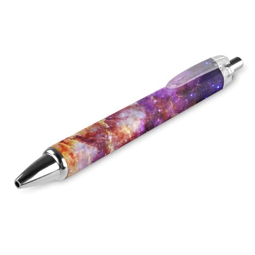 Oudrspo Galaxy Universe schwarze Kugelschreiber, Kugelschreiber, glattes Schreiben, Gelstifte, einziehbar, 0,5 feine Spitze, für Schule, Büro, Galaxie-Universum-Muster, 4 Stück von Oudrspo