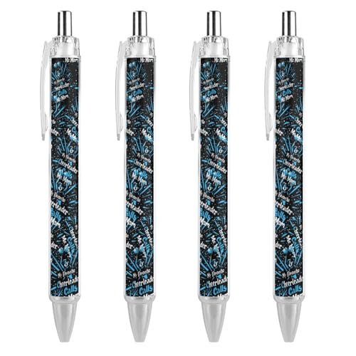 Oudrspo Kugelschreiber „My Favorite Cheerleader Mom, einziehbar, 0,5 mm, glattes Schreiben, schwarze Tinte, Kugelschreiber, Notizzubehör fürs Büro, 4 Stück von Oudrspo