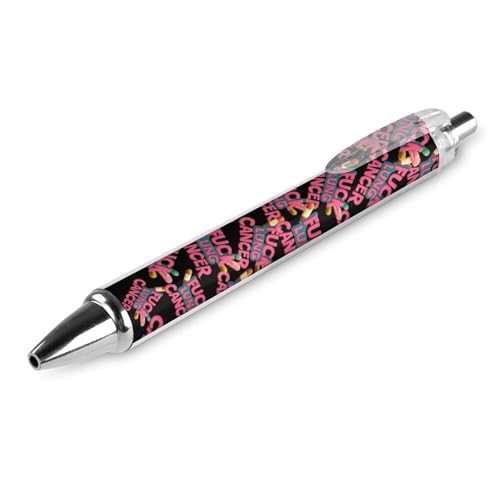 Oudrspo Kugelschreiber mit Aufschrift „Fuck Lung Cancer, einziehbar, 0,5 mm, glattes Schreiben, schwarze Tinte, Kugelschreiber, Notizenzubehör fürs Büro, 1 Stück Oudrspo Kugelschreiber mit Aufschrift „Fuck Lung Cancer, einziehbar, 0,5 mm, glattes Schreiben, schwarze Tinte, Kugelschreiber, Notizenzubehör fürs Büro, 1 Stück von Oudrspo