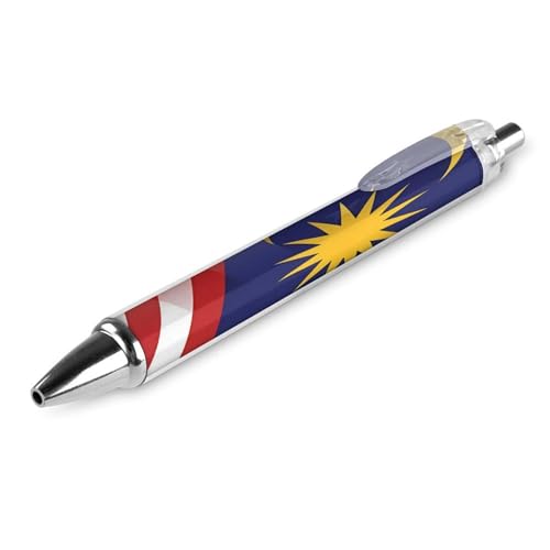 Oudrspo Kugelschreiber mit Flagge von Malaysia und den USA, Druckkugelschreiber, 0,5 mm, glattes Schreiben, schwarze Tinte, Kugelschreiber, Notizenzubehör fürs Büro, 1 Stück Oudrspo Kugelschreiber mit Flagge von Malaysia und den USA, Druckkugelschreiber, 0,5 mm, glattes Schreiben, schwarze Tinte, Kugelschreiber, Notizenzubehör fürs Büro, 1 Stück von Oudrspo