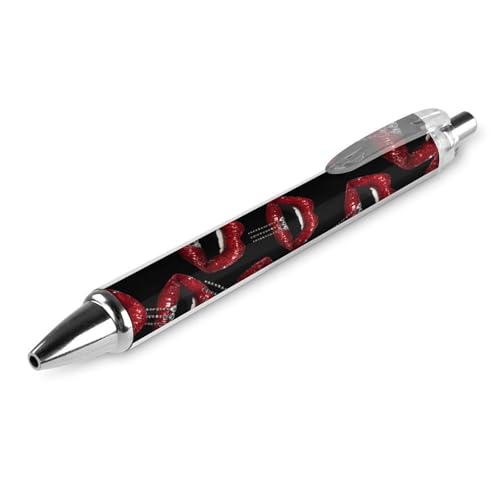 Oudrspo Kugelschreiber mit Glitzer-Rotlippen und Diamanten, 0,5 mm, glattes Schreiben, schwarze Tinte, Kugelschreiber, Notizen-Zubehör fürs Büro, 1 Stück Oudrspo Kugelschreiber mit Glitzer-Rotlippen und Diamanten, 0,5 mm, glattes Schreiben, schwarze Tinte, Kugelschreiber, Notizen-Zubehör fürs Büro, 1 Stück von Oudrspo