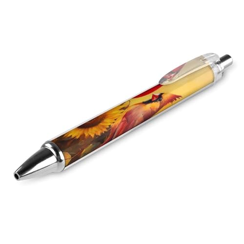 Oudrspo Kugelschreiber mit Kardinal-Sonnenblumen-Vögeln, Druckkugelschreiber, 0,5 mm, glattes Schreiben, schwarze Tinte, Kugelschreiber, Notizenzubehör fürs Büro, 1 Stück Oudrspo Kugelschreiber mit Kardinal-Sonnenblumen-Vögeln, Druckkugelschreiber, 0,5 mm, glattes Schreiben, schwarze Tinte, Kugelschreiber, Notizenzubehör fürs Büro, 1 Stück von Oudrspo