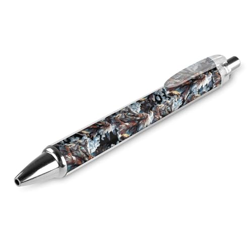 Oudrspo Kugelschreiber mit Wolfsmotiv, einziehbar, 0,5 mm, glattes Schreiben, schwarze Tinte, Kugelschreiber, Notizenzubehör fürs Büro, 1 Stück Oudrspo Kugelschreiber mit Wolfsmotiv, einziehbar, 0,5 mm, glattes Schreiben, schwarze Tinte, Kugelschreiber, Notizenzubehör fürs Büro, 1 Stück von Oudrspo