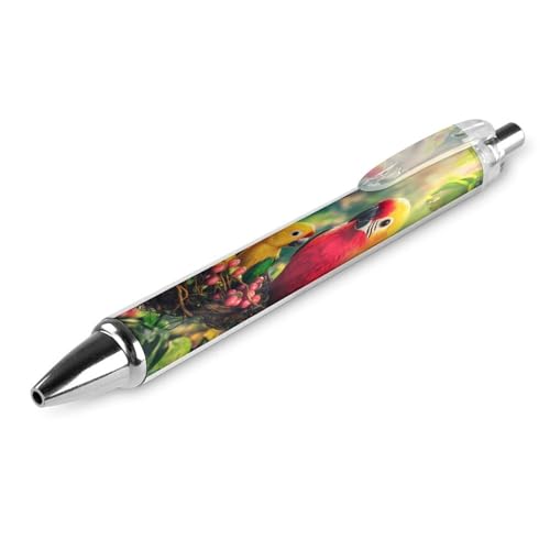 Oudrspo Kugelschreiber mit bunter Papageienfamilie, Druckkugelschreiber, 0,5 mm, glattes Schreiben, schwarze Tinte, Kugelschreiber, Notizenzubehör fürs Büro, 1 Stück Oudrspo Kugelschreiber mit bunter Papageienfamilie, Druckkugelschreiber, 0,5 mm, glattes Schreiben, schwarze Tinte, Kugelschreiber, Notizenzubehör fürs Büro, 1 Stück von Oudrspo