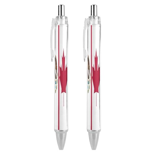 Oudrspo Kugelschreiber mit der Flagge der USA, Kanada und Mexiko, einziehbarer Stift, 0,5 mm, glattes Schreiben, schwarze Tinte, Kugelschreiber, Notizenzubehör fürs Büro, 2 Stück Oudrspo Kugelschreiber mit der Flagge der USA, Kanada und Mexiko, einziehbarer Stift, 0,5 mm, glattes Schreiben, schwarze Tinte, Kugelschreiber, Notizenzubehör fürs Büro, 2 Stück von Oudrspo