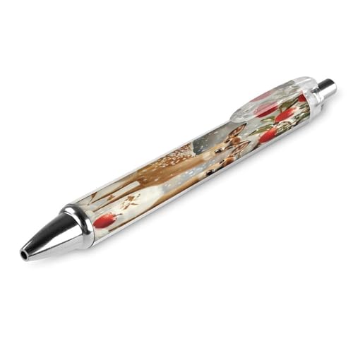 Oudrspo Kugelschreiber mit niedlichem Schneebaum von Deers, 0,5 mm, glattes Schreiben, schwarze Tinte, Kugelschreiber, Notizenzubehör fürs Büro, 1 Stück von Oudrspo