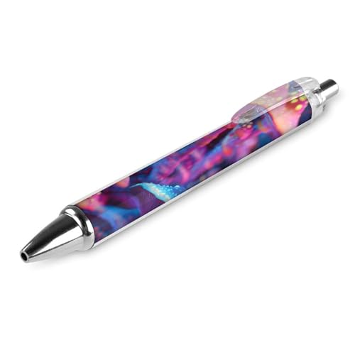 Oudrspo Kugelschreiber mit psychedelischen Pilzen, Druckkugelschreiber, 0,5 mm, glattes Schreiben, schwarze Tinte, Kugelschreiber, Notizenzubehör fürs Büro, 1 Stück von Oudrspo