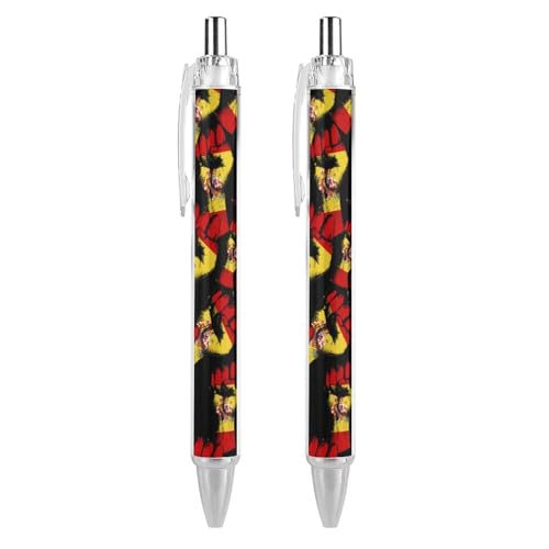 Oudrspo Kugelschreiber mit spanischer Flagge und Nation Spirit, 0,5 mm, glattes Schreiben, schwarze Tinte, Kugelschreiber, Notizenzubehör fürs Büro, 2 Stück von Oudrspo