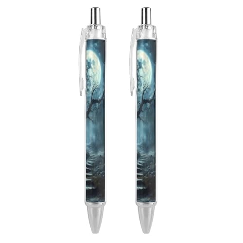Oudrspo Moon Dark S Kugelschreiber, Druckkugelschreiber, 0,5 mm, glattes Schreiben, schwarze Tinte, Kugelschreiber, Notizenzubehör fürs Büro, 2 Stück Oudrspo Moon Dark S Kugelschreiber, Druckkugelschreiber, 0,5 mm, glattes Schreiben, schwarze Tinte, Kugelschreiber, Notizenzubehör fürs Büro, 2 Stück von Oudrspo