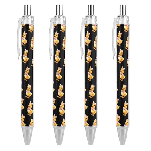 Oudrspo Niedlicher Kugelschreiber in Entenform, einziehbar, 0,5 mm, glattes Schreiben, schwarze Tinte, Kugelschreiber, Notizenzubehör fürs Büro, 4 Stück Oudrspo Niedlicher Kugelschreiber in Entenform, einziehbar, 0,5 mm, glattes Schreiben, schwarze Tinte, Kugelschreiber, Notizenzubehör fürs Büro, 4 Stück von Oudrspo
