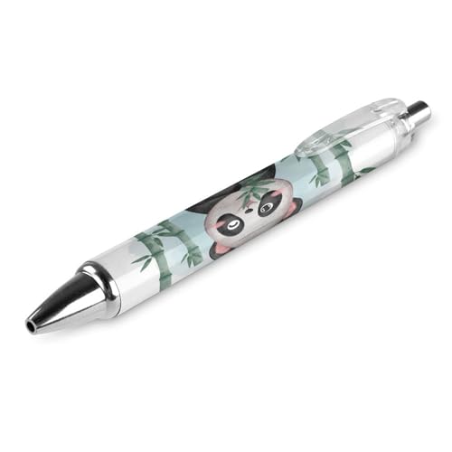 Oudrspo Niedlicher Panda-Kugelschreiber, schwarz, glattes Schreiben, Gelschreiber, einziehbar, 0,5 feine Spitze, für Schule, Büro, niedliches Panda-Muster, 2 Stück von Oudrspo