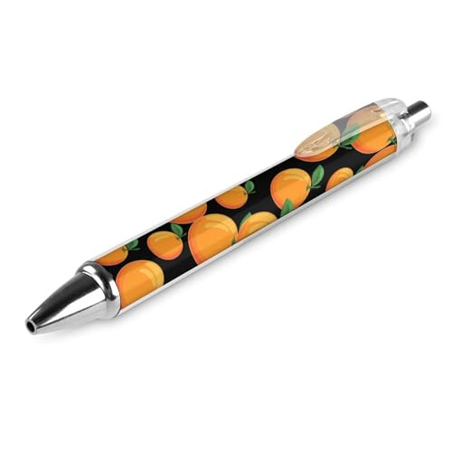 Oudrspo Orange Fruit Kugelschreiber, Druckkugelschreiber, 0,5 mm, glattes Schreiben, schwarze Tinte, Kugelschreiber, Notizenzubehör fürs Büro, 1 Stück von Oudrspo