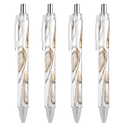 Oudrspo Oysters Aquarell-Kugelschreiber, Druckstift, 0,5 mm, glattes Schreiben, schwarze Tinte, Kugelschreiber, Notizenzubehör fürs Büro, 4 Stück von Oudrspo