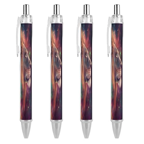 Oudrspo Rasta Lion Jamaican Men Kugelschreiber, Druckstift, 0,5 mm, glattes Schreiben, schwarze Tinte, Kugelschreiber, Notizenzubehör fürs Büro, 4 Stück von Oudrspo