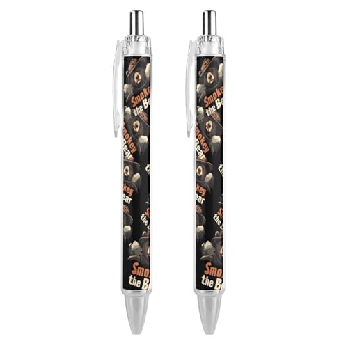 Oudrspo Smokey The Bear Fire Danger Kugelschreiber, Druckkugelschreiber, 0,5 mm, glattes Schreiben, schwarze Tinte, Kugelschreiber, Notizzubehör fürs Büro, 2 Stück Oudrspo Smokey The Bear Fire Danger Kugelschreiber, Druckkugelschreiber, 0,5 mm, glattes Schreiben, schwarze Tinte, Kugelschreiber, Notizzubehör fürs Büro, 2 Stück von Oudrspo