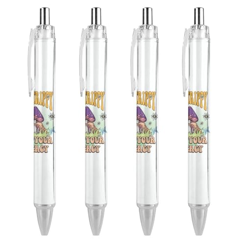 Oudrspo Trippy Mushroom schwarze Kugelschreiber, Kugelschreiber, glattes Schreiben, Gelschreiber, einziehbar, 0,5 feine Spitze, für Schule, Büro, Trippy-Pilz-Muster, 1 Stück von Oudrspo