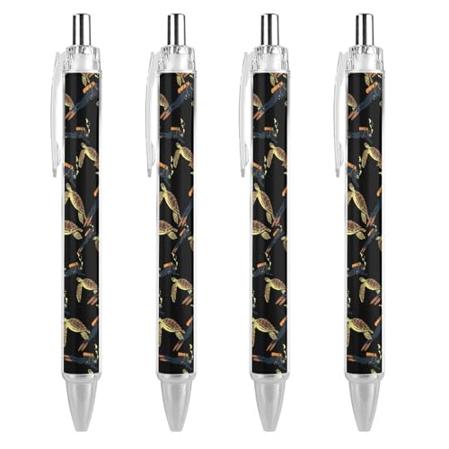 Oudrspo Turtle Diver Kugelschreiber, Druckkugelschreiber, 0,5 mm, glattes Schreiben, schwarze Tinte, Kugelschreiber, Notizenzubehör fürs Büro, 4 Stück Oudrspo Turtle Diver Kugelschreiber, Druckkugelschreiber, 0,5 mm, glattes Schreiben, schwarze Tinte, Kugelschreiber, Notizenzubehör fürs Büro, 4 Stück von Oudrspo