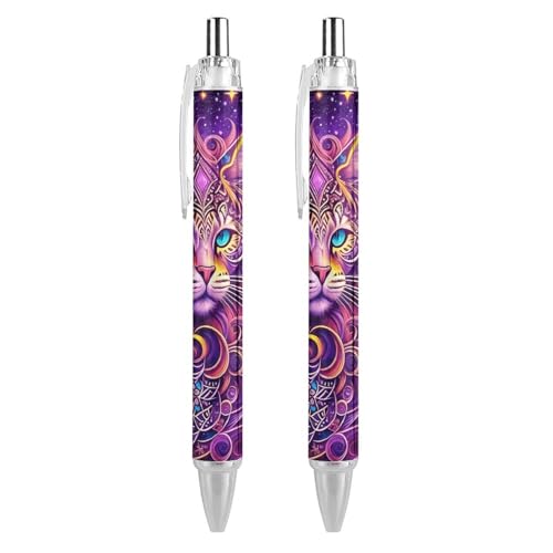 Oudrspo style-10 bunte Quallen-Spritztinten-Kugelschreiber, schmal, einziehbar, schwarze Tinte, 0,5 mm, Kugelschreiber zum Schreiben und Unterschreiben, Zuhause, Schule, Büro, 2 Stück von Oudrspo