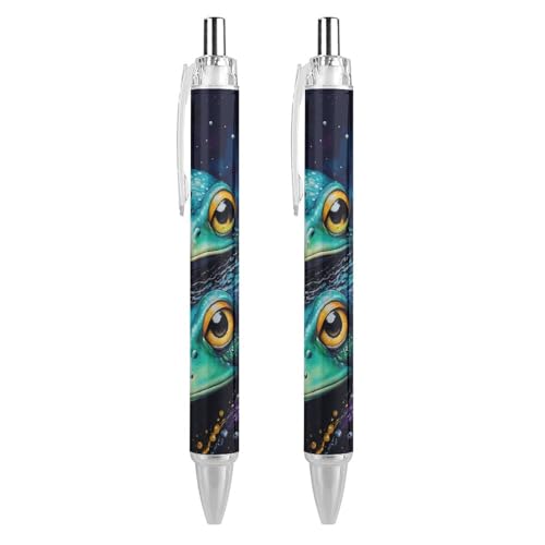 Oudrspo style-12 bunte Quallen-Spritztinten-Kugelschreiber, schmal, einziehbar, schwarze Tinte, 0,5 mm, Kugelschreiber zum Schreiben und Unterschreiben, Zuhause, Schule, Büro, 2 Stück von Oudrspo