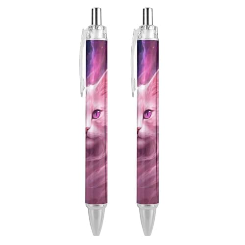 Oudrspo style-15 Kugelschreiber mit floraler abstrakter Malerei, schlank, einziehbar, schwarze Tinte, 0,5 mm, Kugelschreiber zum Schreiben und Unterschreiben, für Zuhause, Schule, Büro, 2 Stück von Oudrspo