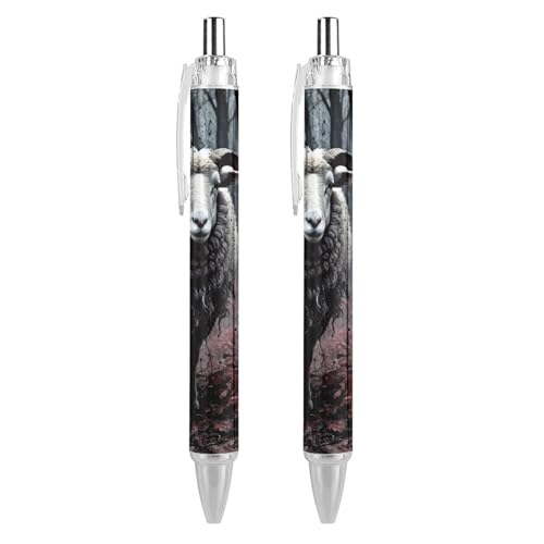 Oudrspo style-17 Kugelschreiber, einziehbar, Kaninchen, mittlere Spitze, nachfüllbar, 0,5 mm, Büro, Schule, 2 Stück von Oudrspo