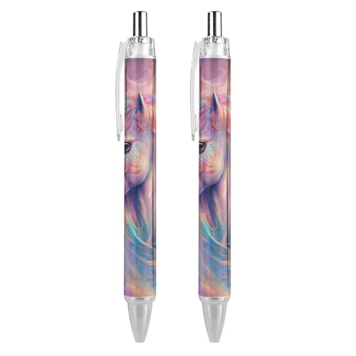Oudrspo style-18 bunte Quallen-Spritztinten-Kugelschreiber, schmal, einziehbar, schwarze Tinte, 0,5 mm, Kugelschreiber zum Schreiben und Unterschreiben, Zuhause, Schule, Büro, 2 Stück von Oudrspo
