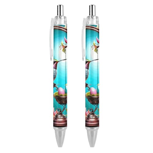 Oudrspo style-20 einziehbarer Kolibri-Kugelschreiber, mittlere Spitze, nachfüllbare Stifte, 0,5 mm, Büro, Schule, 2 Stück von Oudrspo