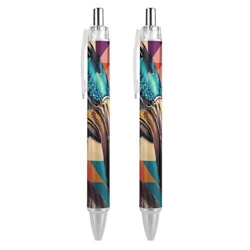 Oudrspo style-21 Druckkugelschreiber, Kolibri-Kugelschreiber, mittlere Spitze, nachfüllbar, 0,5 mm, Büro, Schule, 2 Stück von Oudrspo