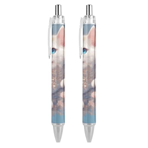 Oudrspo style-23 bunte Quallen-Spritztinten-Kugelschreiber, schmal, einziehbar, schwarze Tinte, 0,5 mm, Kugelschreiber zum Schreiben und Unterschreiben, Zuhause, Schule, Büro, 2 Stück von Oudrspo
