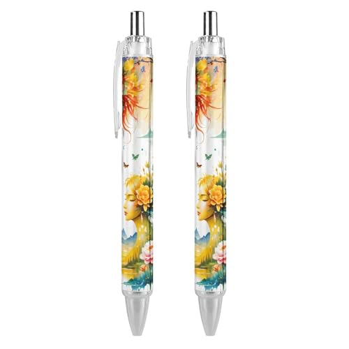 Oudrspo style-8 Druckkugelschreiber, Kolibri-Kugelschreiber, mittlere Spitze, nachfüllbar, 0,5 mm, Büro, Schule, 2 Stück von Oudrspo