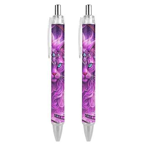 Oudrspo style-9 Bunte Quallen-Spritztinten-Kugelschreiber, schmal, einziehbar, schwarze Tinte, 0,5 mm, Kugelschreiber zum Schreiben und Unterschreiben, für Zuhause, Schule, Büro, 2 Stück von Oudrspo