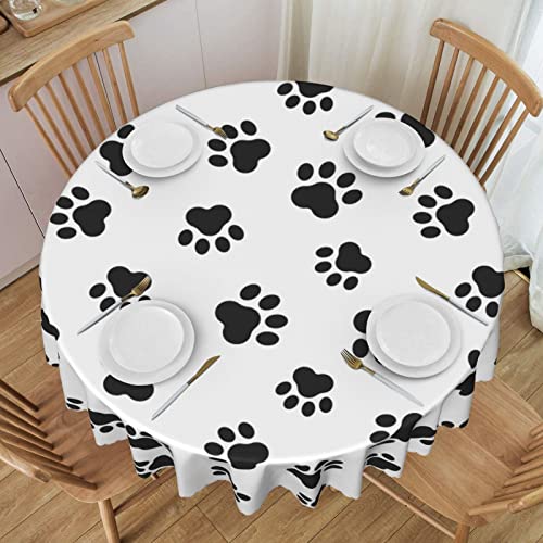 Runde Tischdecke mit Tierpfotenmuster, 152,4 cm, für drinnen und draußen, wasserdichte Tischdecke, dekorativ für Küche, Esstisch, Partys und Camping Runde Tischdecke mit Tierpfotenmuster, 152,4 cm, für drinnen und draußen, wasserdichte Tischdecke, dekorativ für Küche, Esstisch, Partys und Camping von Oudrspo