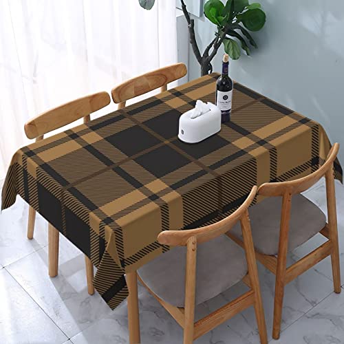 Schwarz-beige Tartan-Karo-Tischdecke mit nahtlosem Muster, Sommer, quadratisch, dekorative Lange Tischdecke, 54 x 72 Zoll, knitterfrei für Party, Picknick, Tisch, Restaurant, Innen- und Außenbereich Schwarz-beige Tartan-Karo-Tischdecke mit nahtlosem Muster, Sommer, quadratisch, dekorative Lange Tischdecke, 54 x 72 Zoll, knitterfrei für Party, Picknick, Tisch, Restaurant, Innen- und Außenbereich von Oudrspo