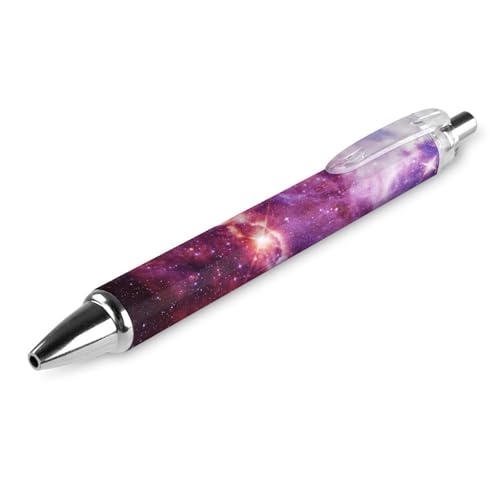 Space Planets schwarze Kugelschreiber, Kugelschreiber, glattes Schreiben, Gelschreiber, einziehbar, 0,5 feine Spitze, für Schule, Büro, Weltraumplaneten, Muster, 4 Stück von Oudrspo