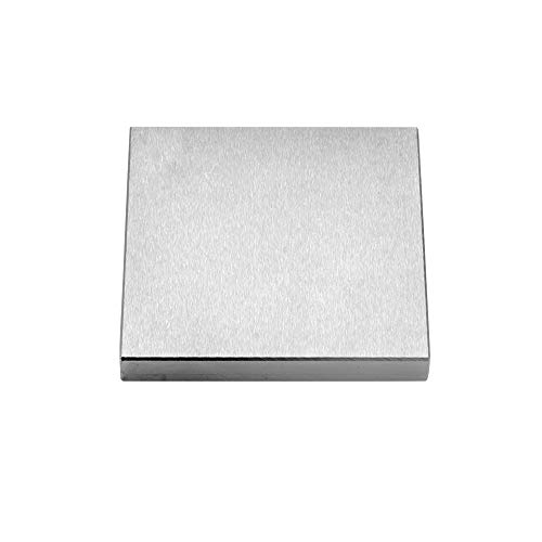 Oudtinz Stahlbankblock, 10,2 x 10,2 cm, flacher Amboss, Juwelier-Werkzeug, Metallbankblock für Schmuckherstellung und Stanzen (10,2 x 10,2 x 1,3 cm) von Oudtinx