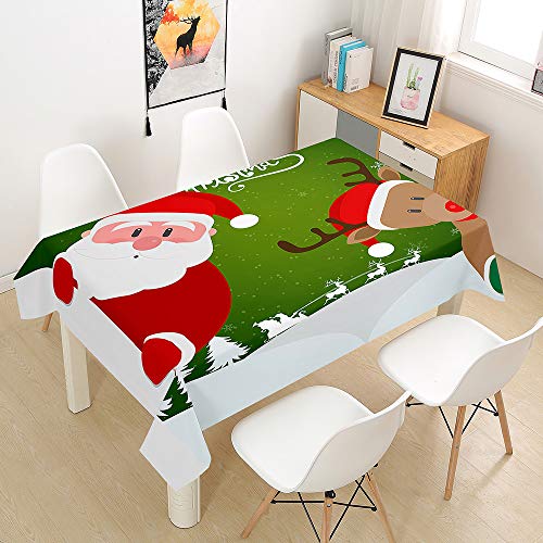 Ouduo Weihnachten Tischdecke Wasserdicht Fleckschutz Ölfest Polyester Rechteckig, Pflegeleicht Abwaschbar Outdoor Garten Deko Mehrzweck Farbe & Größe Wählbar (Weihnachtsmann,60x60cm) von Ouduo