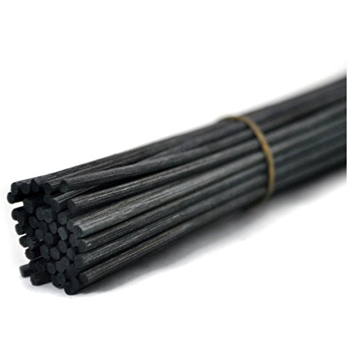 50 Stück Rattanstäbchen Reed Diffusor Stöcke Holz Rattan Reed Sticks (30cm*4mm, Schwarz) von Ougual
